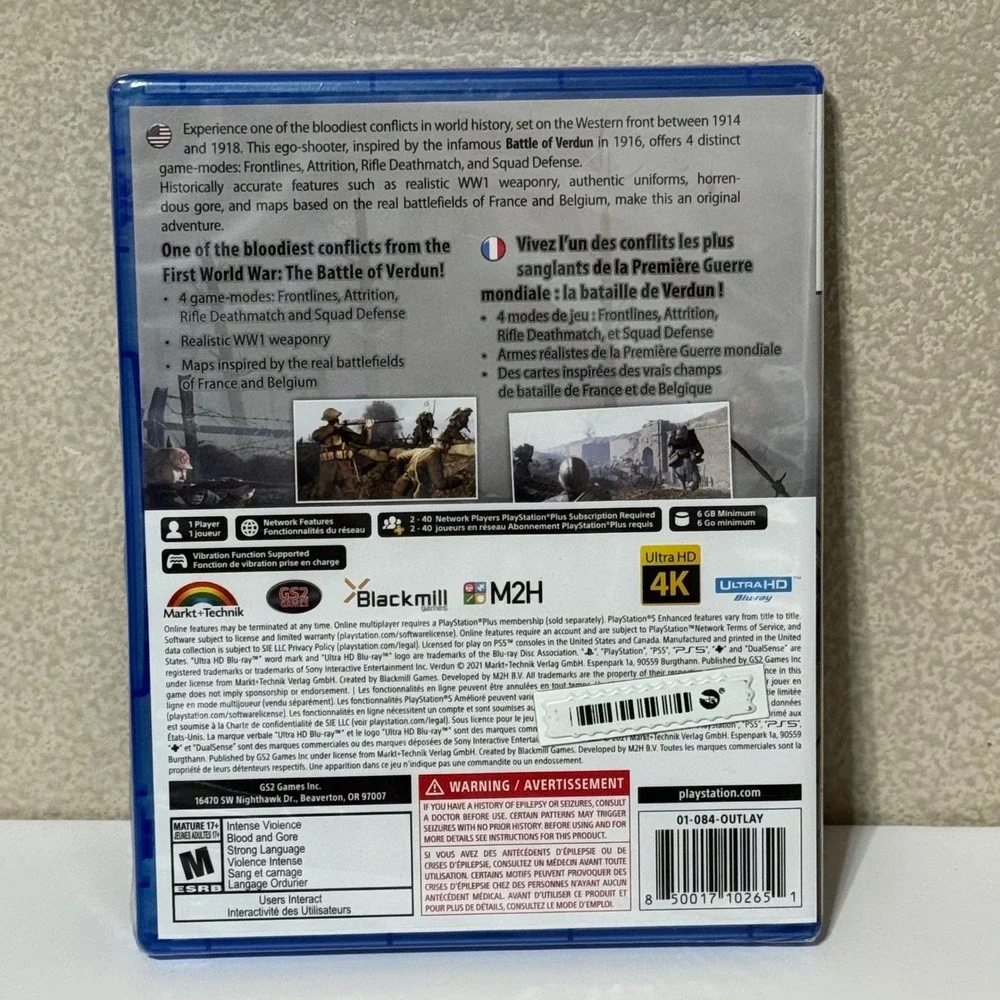 GS2 Games WWI Verdun Western Front PS5 PlayStation 5 New Sealed Shooter Game